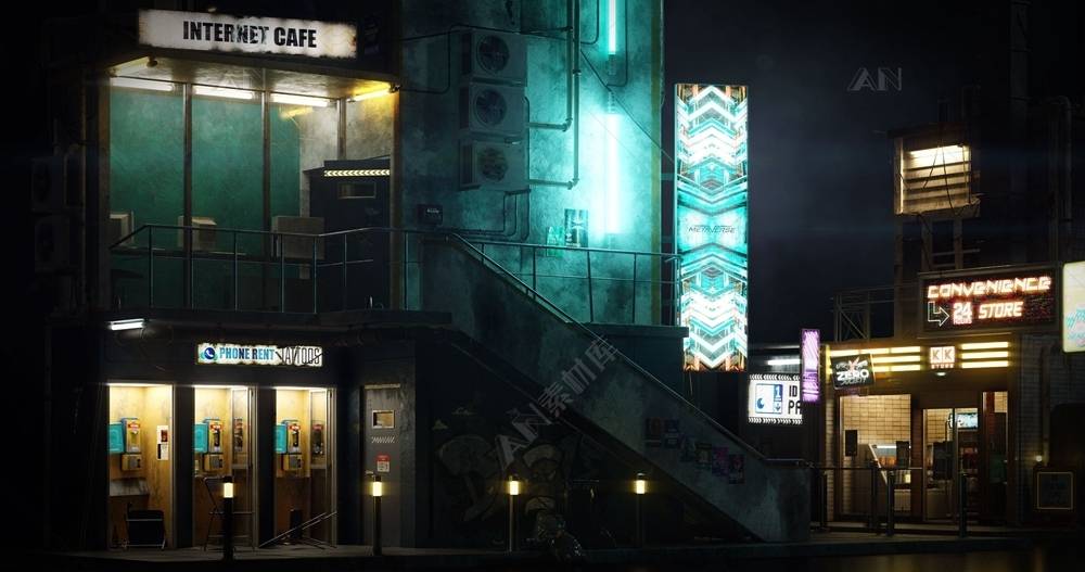 Kitbash Cyber district C4D Blender HOUDINI UE4 3dmax maya FBX kitbash-cyber-district-c4d-blender-houdini-ue4-3dmax-maya-fbx